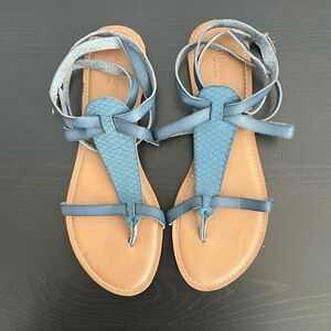 Old Navy Blue and Tan Sandals with Adjustable Straps